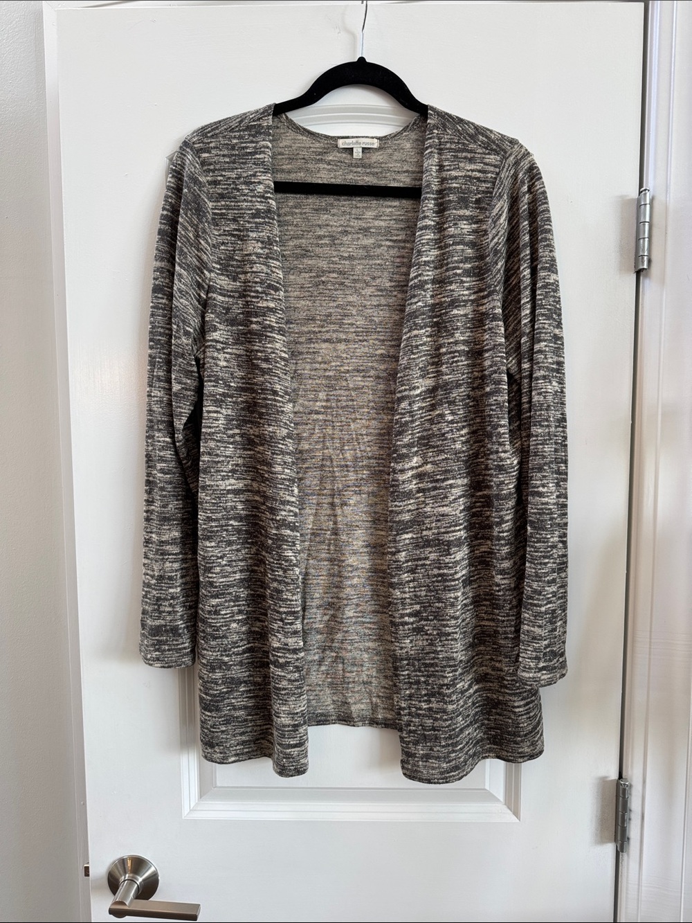 Charlotte Russe Gray Marled Open-Front Women's Cardigan